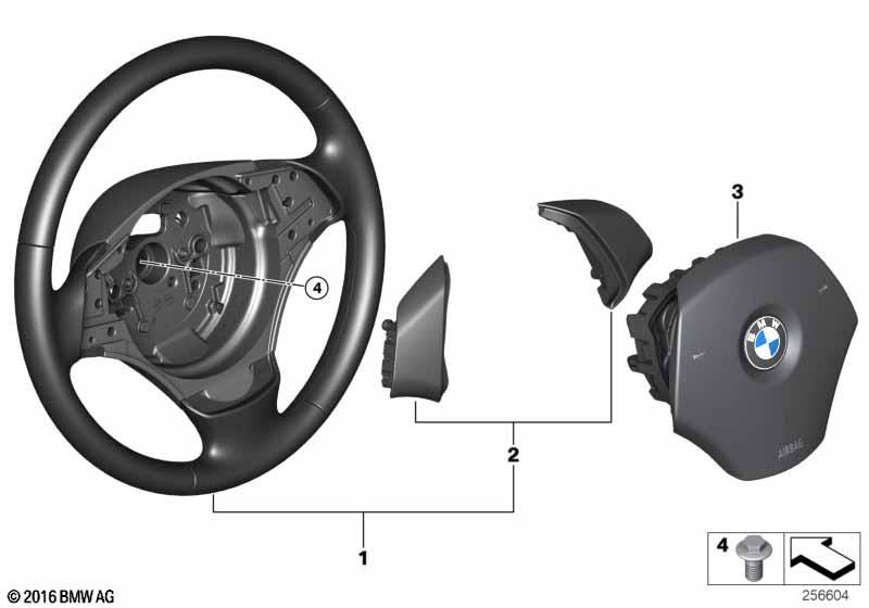 Genuine Steering Wheel Left+Right Trim Cover Black 32 30 6 766 870 view 2