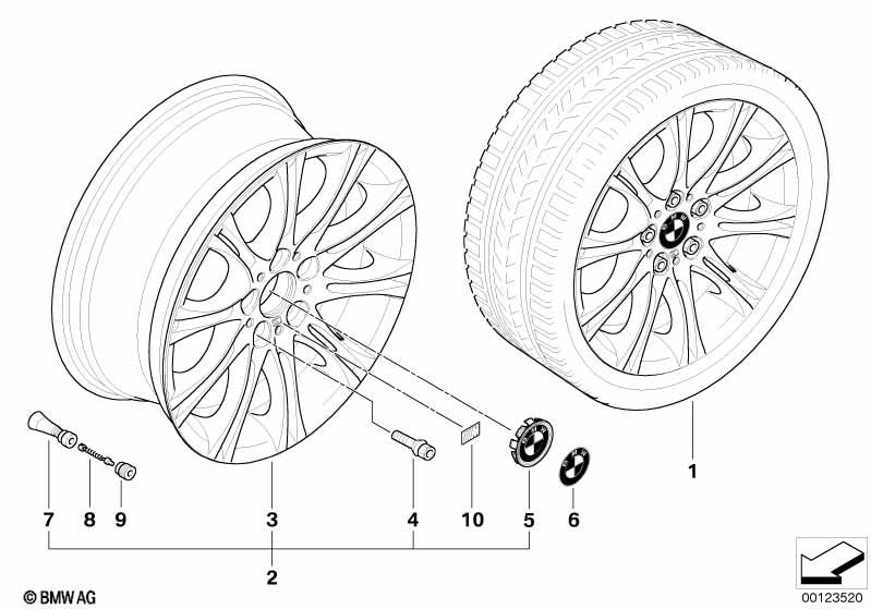 Genuine Alloy Wheel x1 18" M Style 135 Rear 36 11 7 896 490 view 2