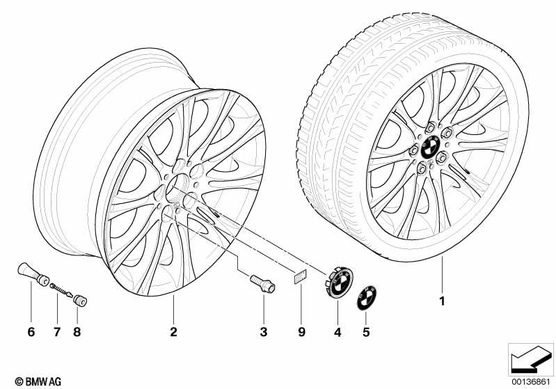 Genuine Alloy Wheel x1 18" M Double-Spoke 135 Rim 36 11 8 036 947 view 2