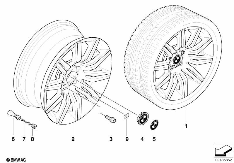 Genuine Alloy Wheel x1 19" M Double-Spoke 172 36 11 8 036 948 view 2
