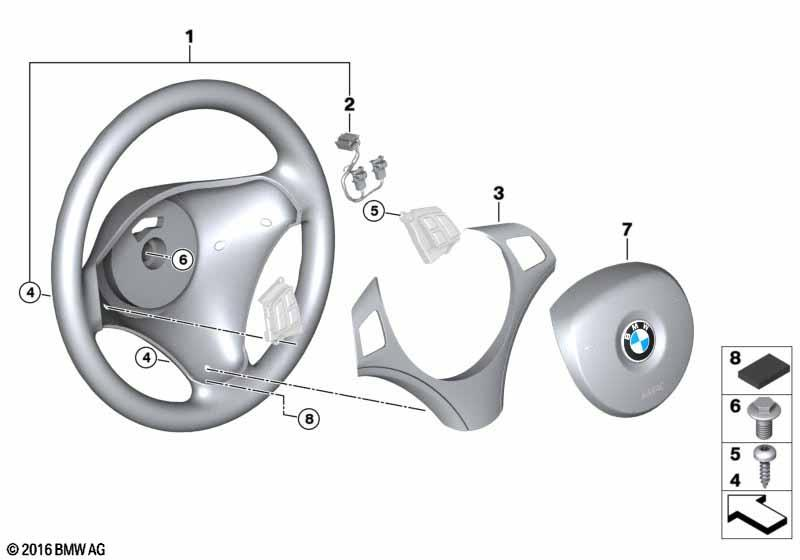 Genuine Steering Wheel Cover Trim 32 30 6 767 715 view 2