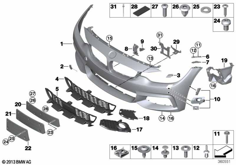 Genuine Headlight Washer Nozzle Cover Left N/S Passenger Primed 51 11 8 060 681 view 2