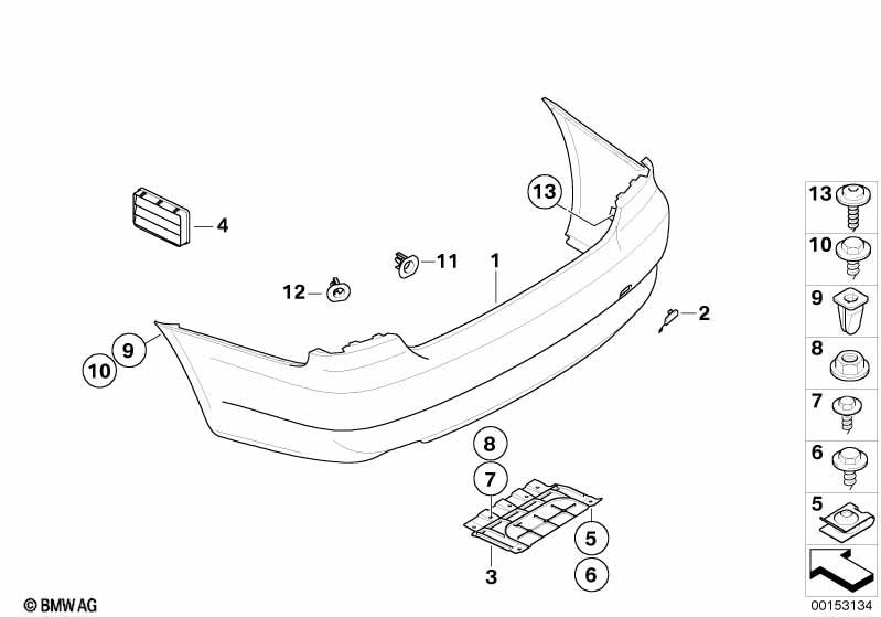 Genuine Rear Bumper Towing Eye Cover Primed 51 12 7 161 497 view 2