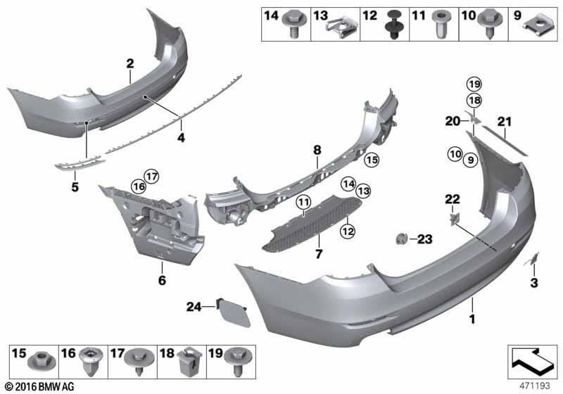 Genuine Rear Towing Eye Cover Primed Basis Fits F10 LCI 51127332776 view 2