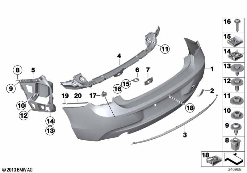 Genuine Rear Trim Cover Towing Eye Flap Primed 51 12 7 391 807 view 2