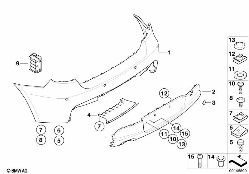 Genuine Rear Bumper Towing Eye Cover Cap Flat 51 12 7 836 964 view 2
