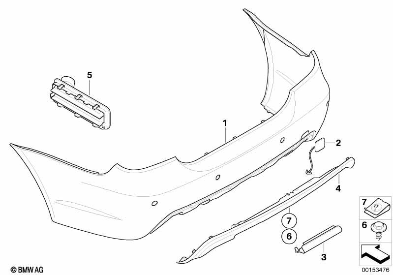 Genuine M Performance Rear Tow Eye Flap Cover Primed 51 12 7 897 217 view 2