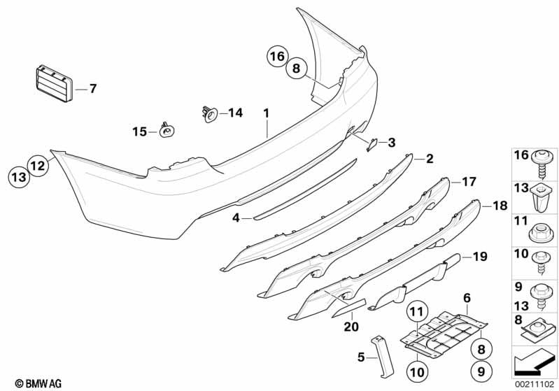 Genuine M Sport Rear Bumper Diffuser Panel Trim 51 12 8 043 897 view 2