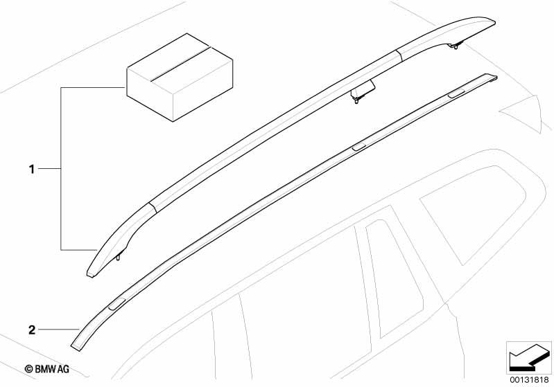Genuine Roof Rack Rail System Base Moulding Right Black 51 13 3 401 694 view 2