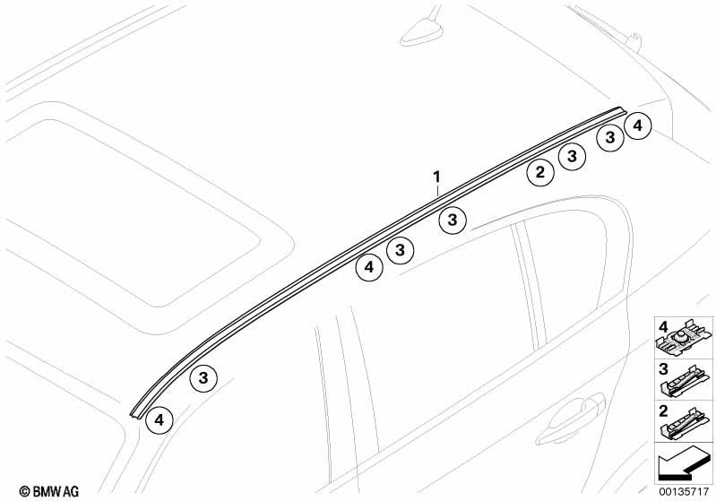 Genuine Roof Rack Rail Bar Moulding Clips 51 13 7 070 747 view 2