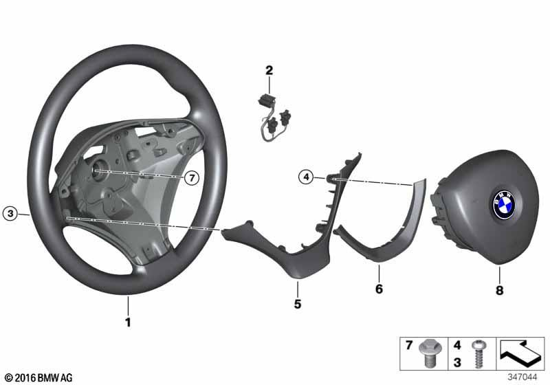 Genuine Steering Wheel Cover Leather Black 32 30 6 796 758 view 2