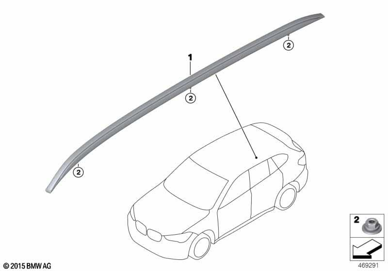 Genuine Roof Rack Rail Carrier Right O/S Driver Side 51 13 7 356 434 view 2