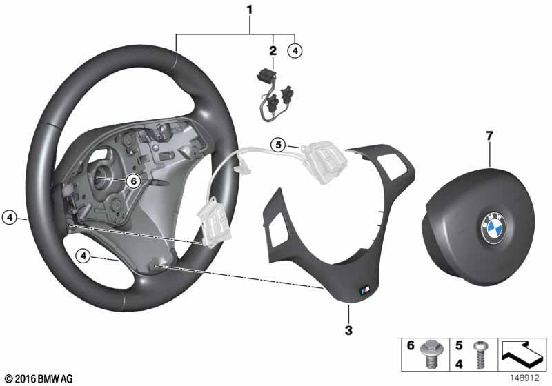 Genuine M Steering Wheel Cover Trim Black 32 30 7 845 527 view 2