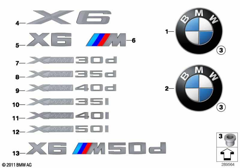 Genuine "X Drive 30d" Trunk Boot Lettering Emblem Badge view 2