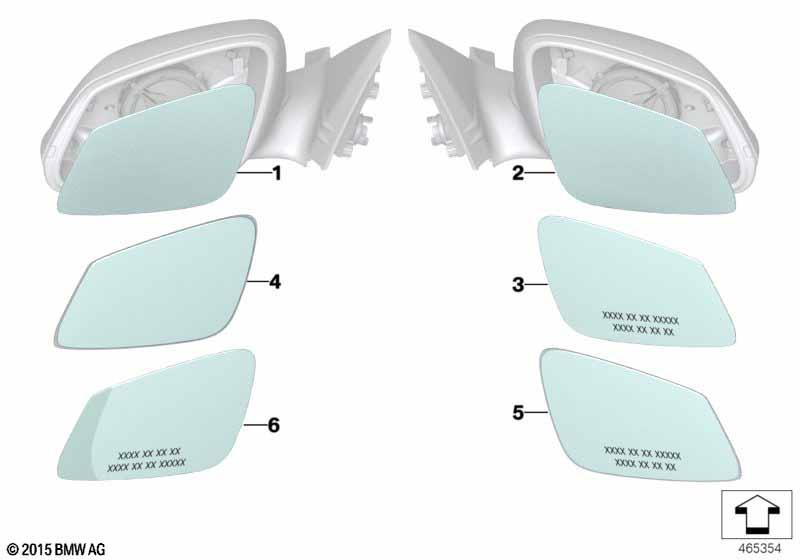 Genuine Wide Angle Heated Door Wing Mirror Glass Right O/S Side 51 16 7 285 006 view 2