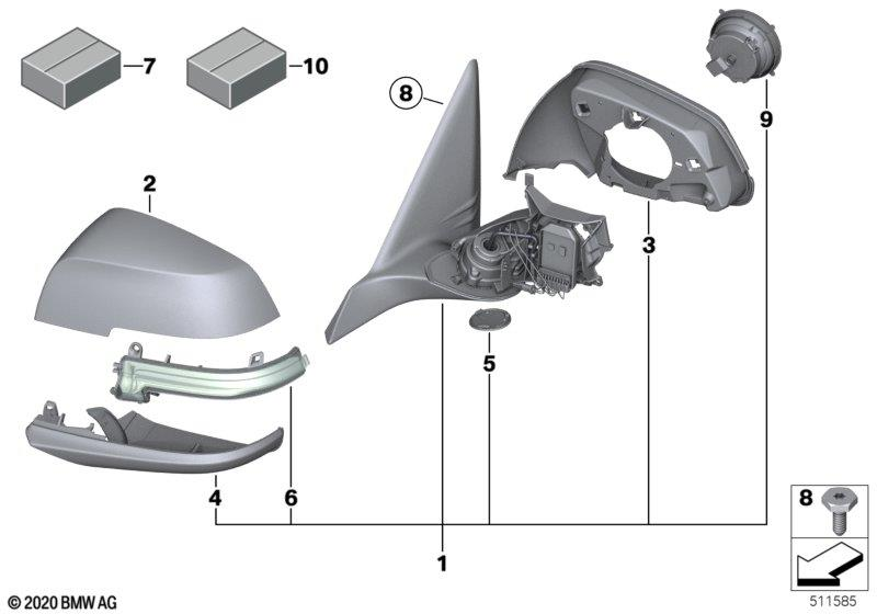 Genuine Right Driver Side OS Outside Mirror Cover Cap Primed 51 16 7 292 746 view 2