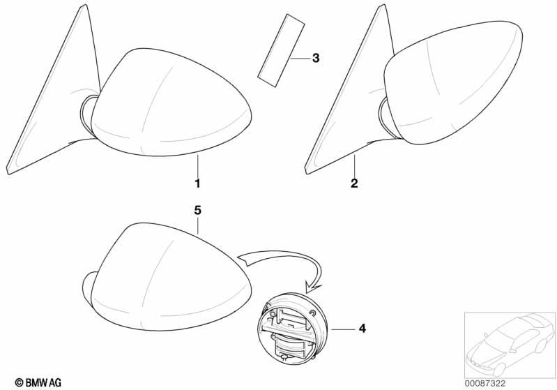 Genuine Left NS Exterior Wing Mirror Actuator 51 16 7 895 275 view 2