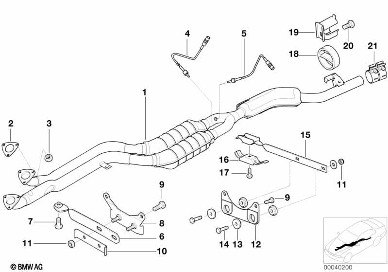 Genuine Exhaust System Suspension Support Bracket Part 18 30 7 500 077 view 2