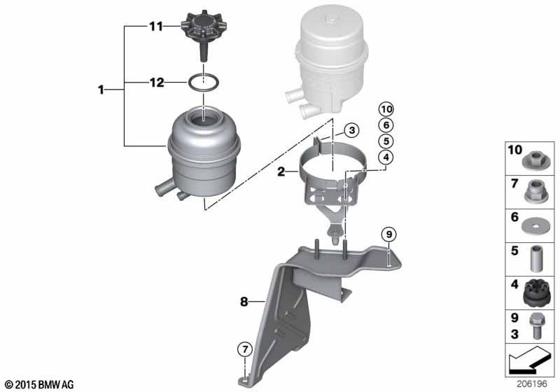 Genuine Power Steering Fluid Reservoir Fluid Cap 32 41 6 851 332 view 2