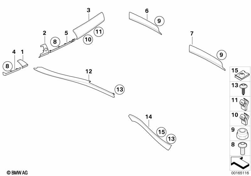 Genuine Rear Centre Console Trim Strip Left Aluminium 51 16 9 132 957 view 2