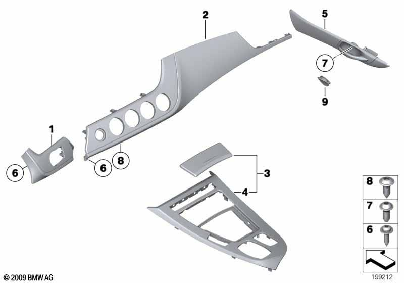 Genuine Centre Console Trim Strip+Ashtray Cover 51 16 9 181 761 view 2