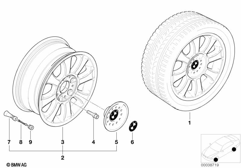 Genuine Alloy Wheel x1 16" Star-Spoke 64 Rim 36 11 1 096 232 view 2