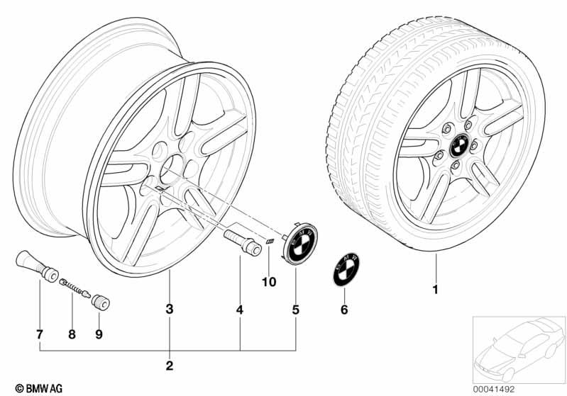 Genuine Alloy Wheel x1 17" M Parallel Spoke 66 Rim 36 11 2 228 995 view 2
