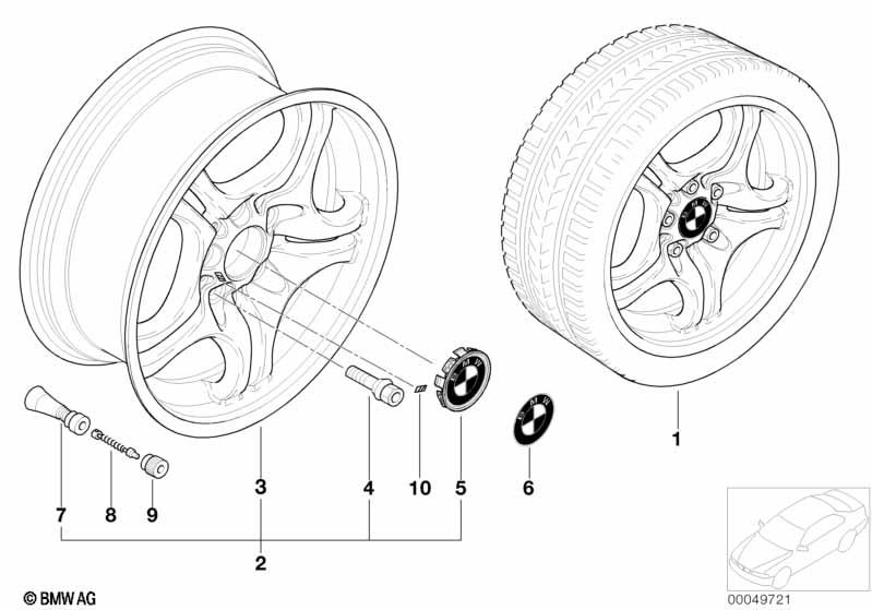Genuine Alloy Wheel x1 17" M Double-Spoke 68 Front 36 11 2 229 180 view 2