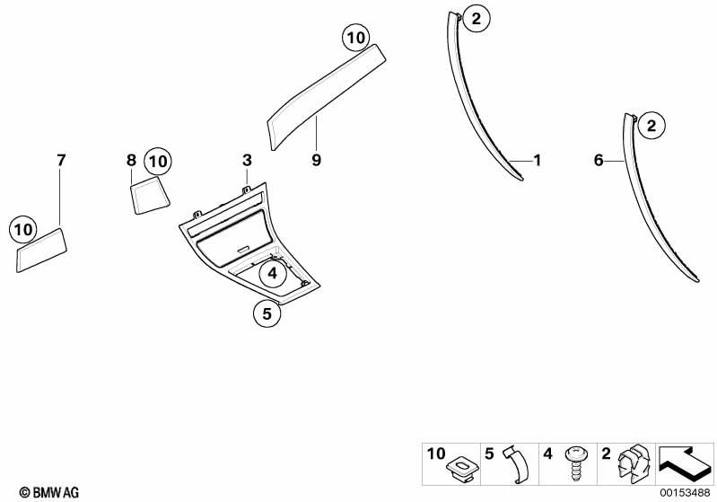 Genuine Interior Door Handle Trim Cover Right Poplar Wood 51 41 3 422 578 view 2