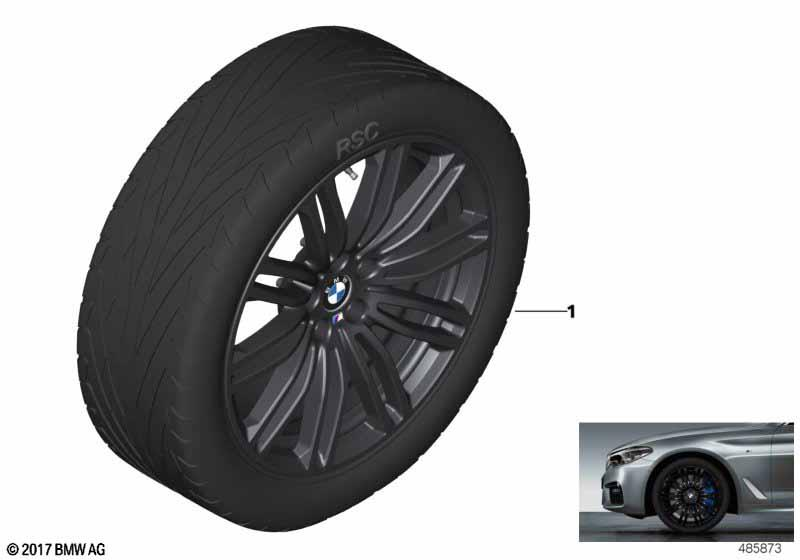 Genuine 1x 19" Wheel And Summer Tyre Double Spoke 664M 36 11 5 A3E 047 view 2