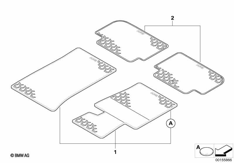Genuine Front All-Weather Rubber Floor Mats Anthracite 51 47 2 311 059 view 2