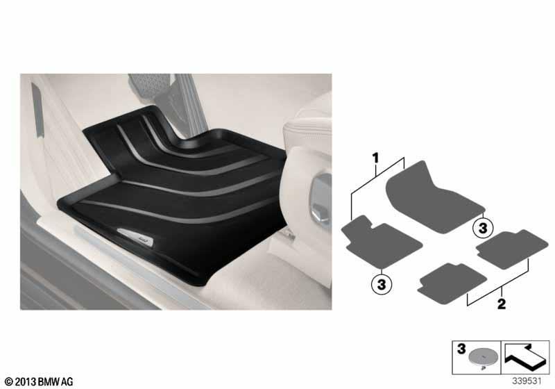 Genuine All-Weather Rubber Front Floor Mats Anthracite 51 47 2 347 729 view 2