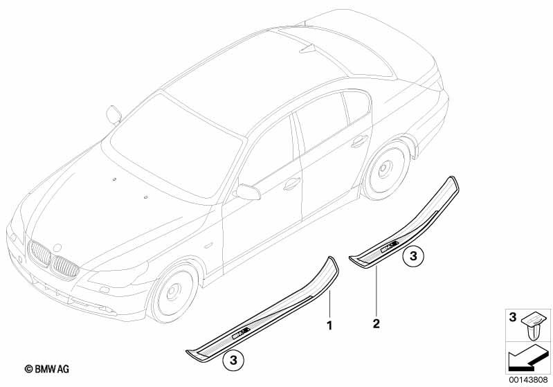 Genuine Door Sill Strip Rear Left 51 47 7 898 823 view 2