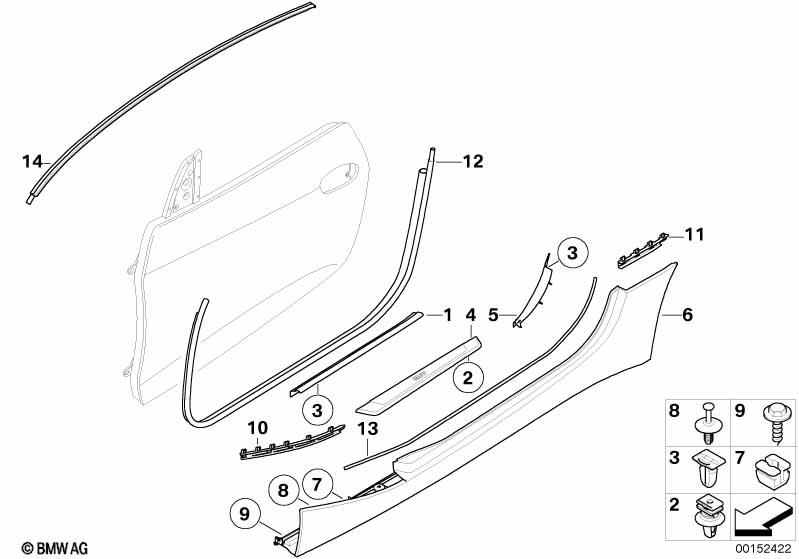 Genuine Door Sill Strip Left 51 47 8 040 123 view 2