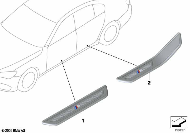 Genuine Door Sill Strip Rear Left 51 47 8 046 291 view 2