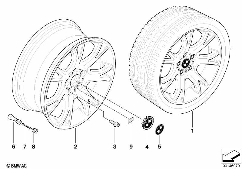 Genuine Alloy Wheel x1 19" M Y-Spoke 191 Front Rim 36 11 3 417 267 view 2