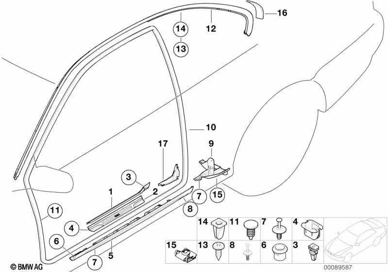 Genuine Inner Carpet Retainer Right Black 51 47 8 239 960 view 2