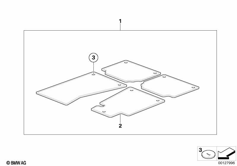 Genuine Car Floor Mats Set Velour Anthracite 51 47 9 118 631 view 2