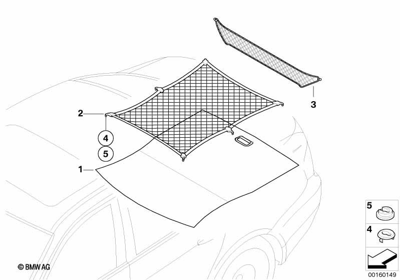 Genuine Car Boot Floor Luggage/Cargo Safety Net 51 47 9 123 752 view 2