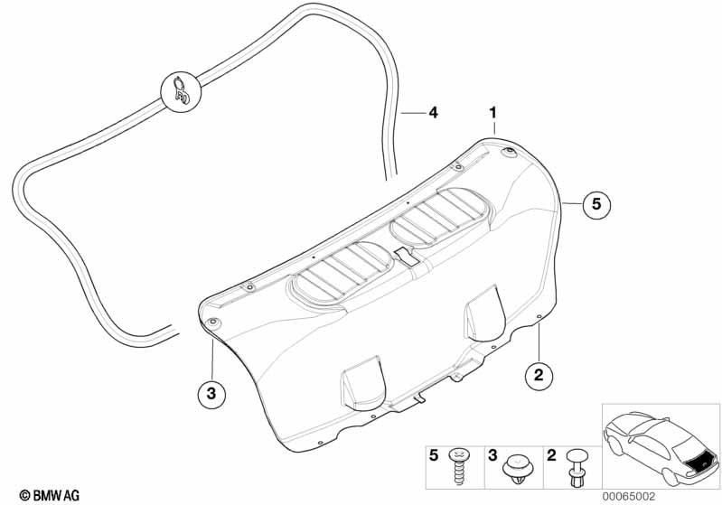 Genuine Trunk Lid Panel Trim Expanding Rivet Plug Clip 51 49 8 237 075 view 2