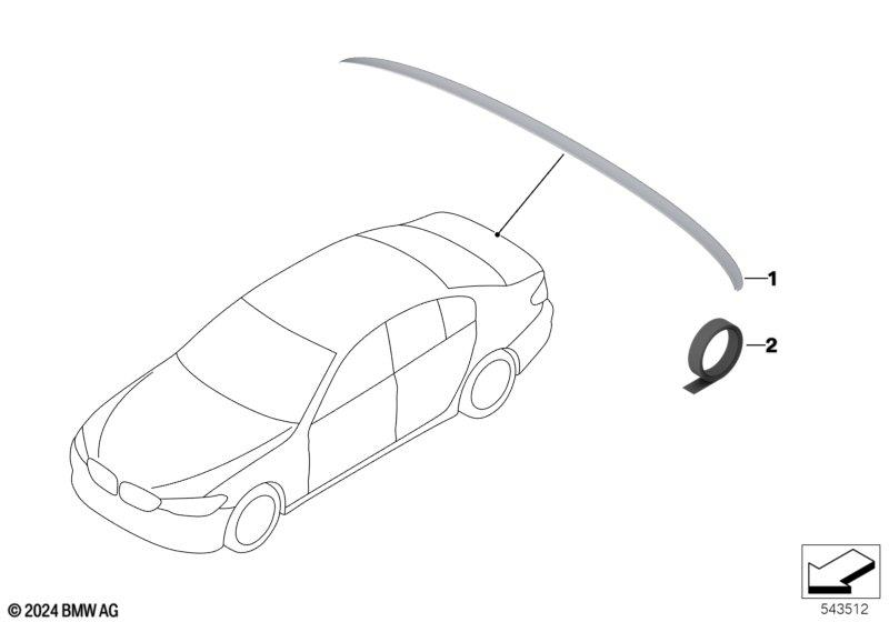 Genuine Rear Spoiler Primed 51 62 8 072 568 view 2