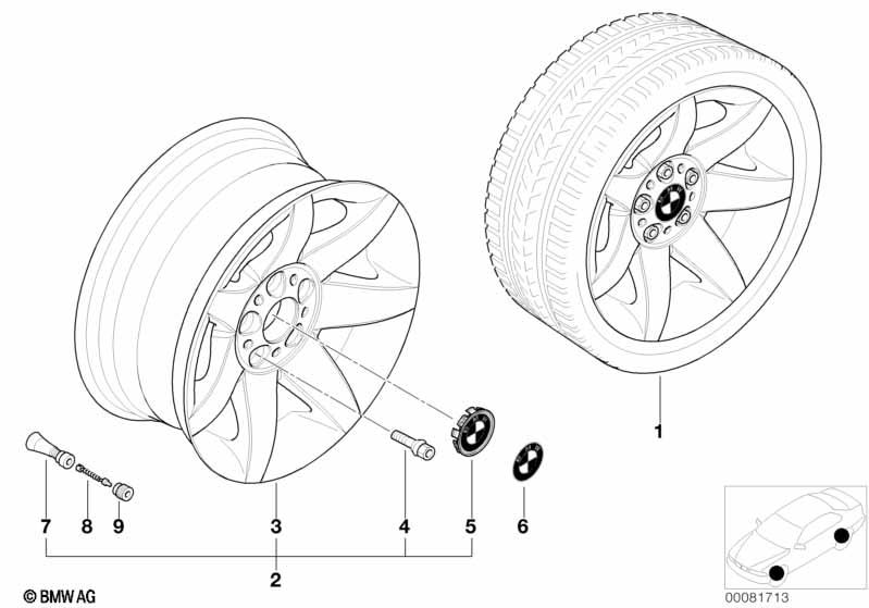 Genuine Alloy Wheel x1 17" Star Spoke 81 Rim 36 11 6 751 761 view 2