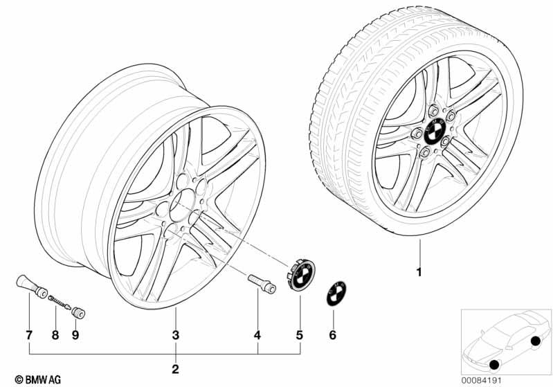 Genuine Alloy Wheel x1 17" Star-Spoke 89 Rim 36 11 6 754 912 view 2
