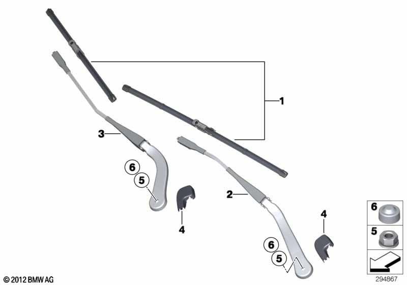 Genuine Front Right Wiper Arm Cover 61 61 7 138 991 view 2