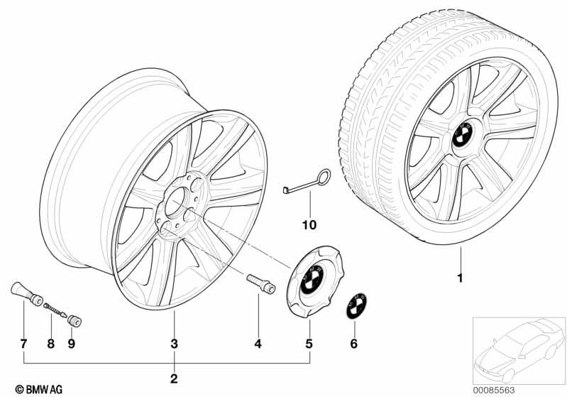 Genuine Alloy Wheel x1 17" Star-Spoke 96 Rim 36 11 6 755 857 view 2