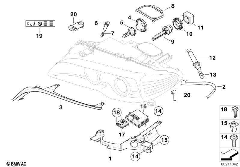 Genuine Headlight Xenon Light Ignition Element 63 12 6 919 886 view 2