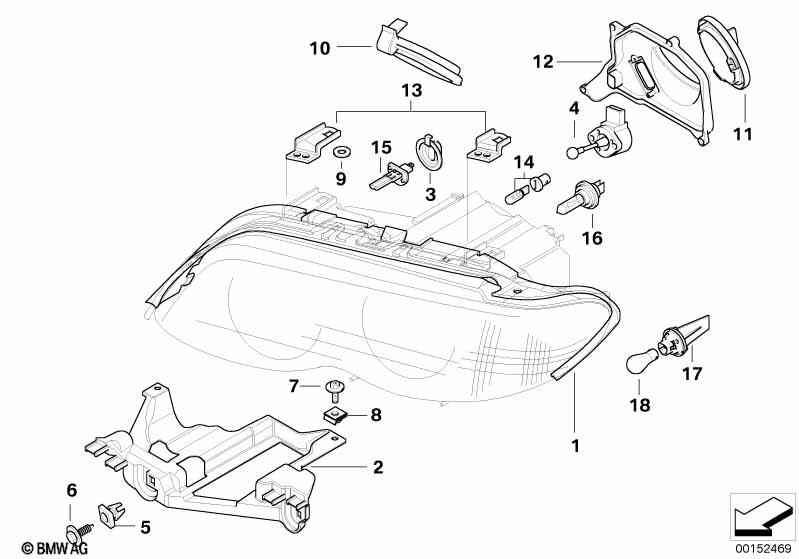 Genuine Headlight Head Lamp Repair Kit/Set 63 12 6 940 249 view 2