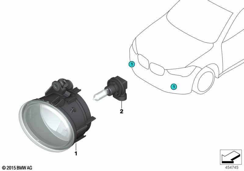 Genuine Front Left Fog Light Lamp+Bulb 63 17 7 238 787 view 2