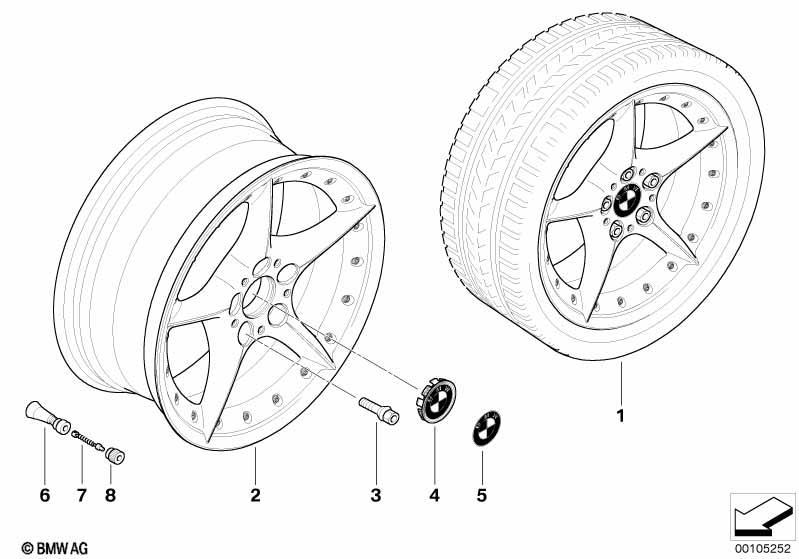 Genuine Alloy Wheel x1 18" Star-Spoke 108 Rear Rim 36 11 6 758 195 view 2