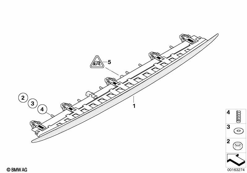 Genuine Third Stop Lamp Tail Light CHMSL For Trunk Lid 63 25 7 177 096 view 2